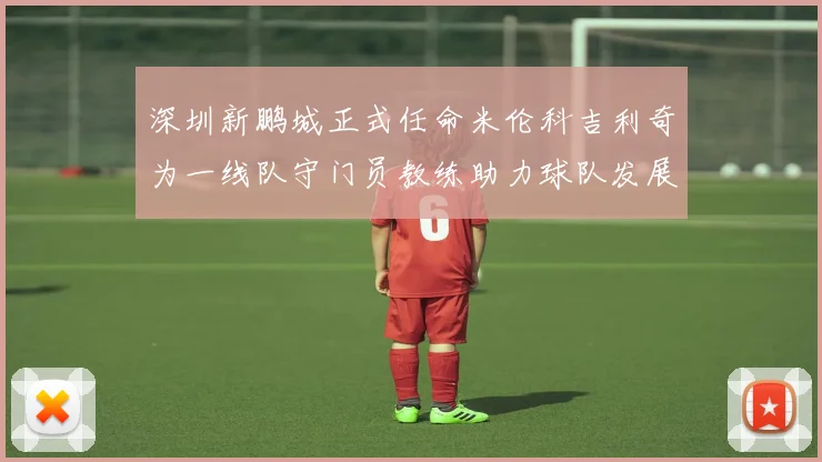 深圳新鹏城正式任命米伦科吉利奇为一线队守门员教练助力球队发展